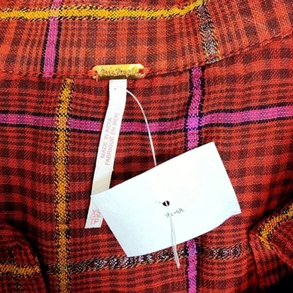 Free people plaid break my stride long sleeve button down shirt - Picture 7 of 11